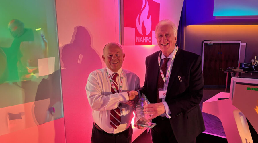 Colin Todd MBE receives NAHFO National Award for Innovation in the Field of Healthcare Fire Safety